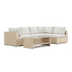 Bahamas utomhus loungegrupp 5-sits med vändbar schäslong och bord med hylla