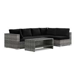 Bahamas utomhus loungegrupp 5-sits med vändbar schäslong och bord med hylla