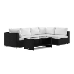 Bahamas utomhus loungegrupp 5-sits med vändbar schäslong och bord med hylla
