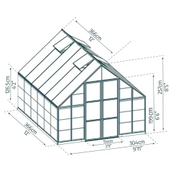 Balance, Aluminiumram med UV-Skyddad Polykarbonat & Ventilationsfönster, 10,8 m²