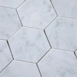 Bianco Carrara C Hexagon Polerad 5x5 cm