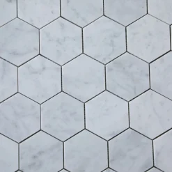 Bianco Carrara C Hexagon Polerad 5x5 cm