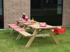 Bänkset med Fällbara säten & 12 Sittplatser i Tryckimpregnerat Trä