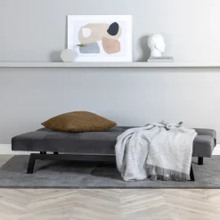 Bodil Grå Sammet 2-sitssoffa 180x80x55 cm 1 Sovplats