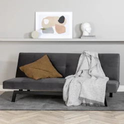 Bodil Grå Sammet 2-sitssoffa 180x80x55 cm 1 Sovplats