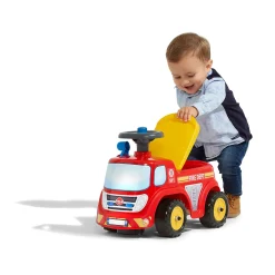 Brandbil ride-on med förvaringsutrymme, ratt och tuta