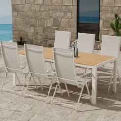 Break 90x205 cm med 6 st Levanzo Trädgårdsstolar