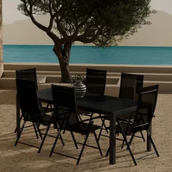 Break 90x205 cm med 6 st Levanzo Trädgårdsstolar