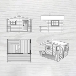 Bräska 10 m² Fristående Bastuhus med Altan & Sadeltak