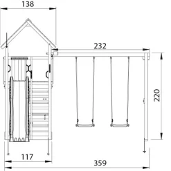 Cabin 2.1 Gungmodul & Grön Rutschkana