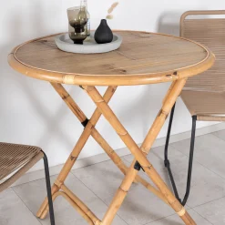 Cane, Cafébord Utomhus i Naturfärgad Rotting