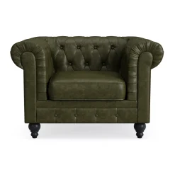 Chesterfield Lyx Fåtölj i konstläder