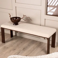 Chester Off White Rektangulär Bänk 120cm