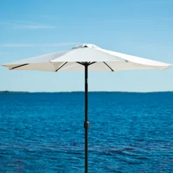 Ø300 cm Beige/Svart med Vev och Tilt Funktion