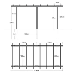 Cubic Dubbel 2 Moduler Svart för Altan