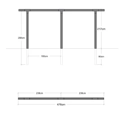 Cubic Enkel 2 Moduler Svart för Altan