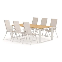 Devon utomhus matgrupp 210x100 cm med 6 Sanna positionsstolar