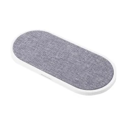 Dual Qi Laddare Usb-C Anslutning 2X10W Vit Med Grå Textil