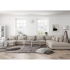 Dubai Large Modulsoffa med Vänster Divan & Linneklädsel