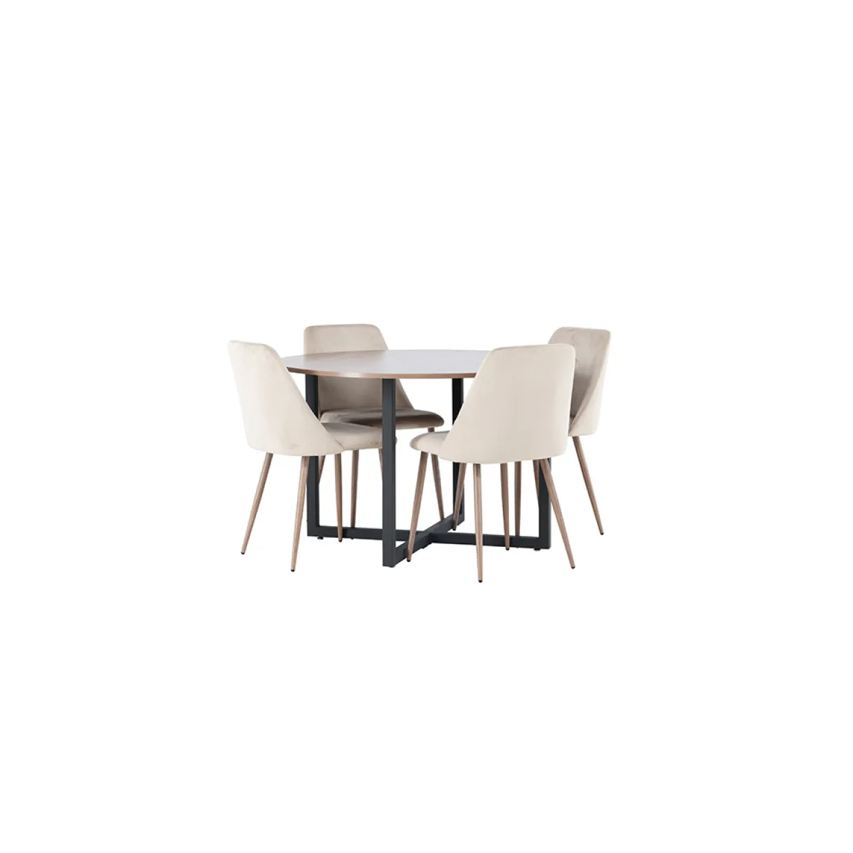Durango Ø120 cm med 4 st Night stolar