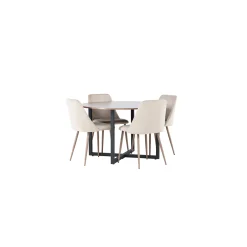 Durango Ø120 cm med 4 st Night stolar