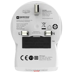 Europa till UK med Dubbla USB-A 12W Jordad