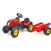 Farmer Country Röd Tramptraktor med Släp