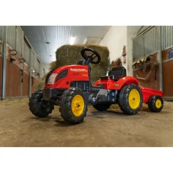 Farmer Country Röd Tramptraktor med Släp