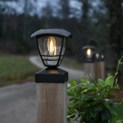 Felix Svart LED Solcellslampa med Sensor