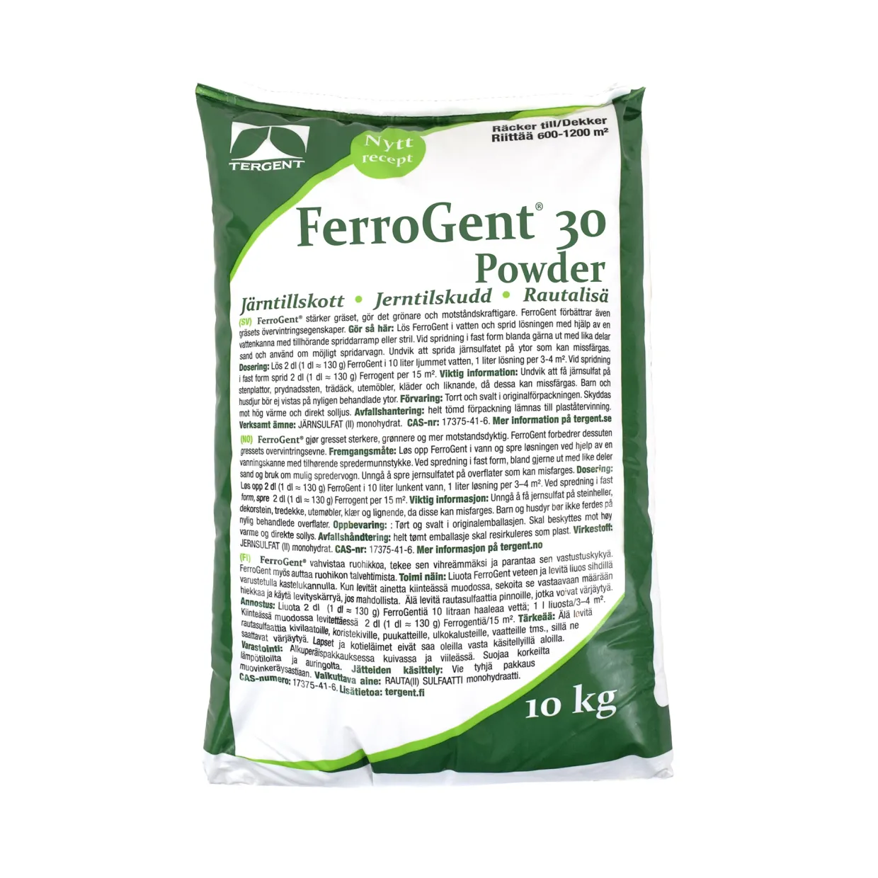 FerroGent Powder Järnsulfat för Gräsmatta & Odling, 10kg