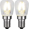 Filament E14 ST26 Klar 1,3W 2-pack