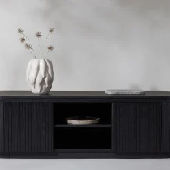Fjällbacka Svart TV-Bänk/Sidobord MDF