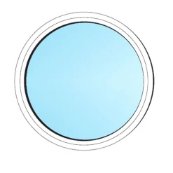 Fri Form Fast Karm Cirkel 3-glas Vitmålat
