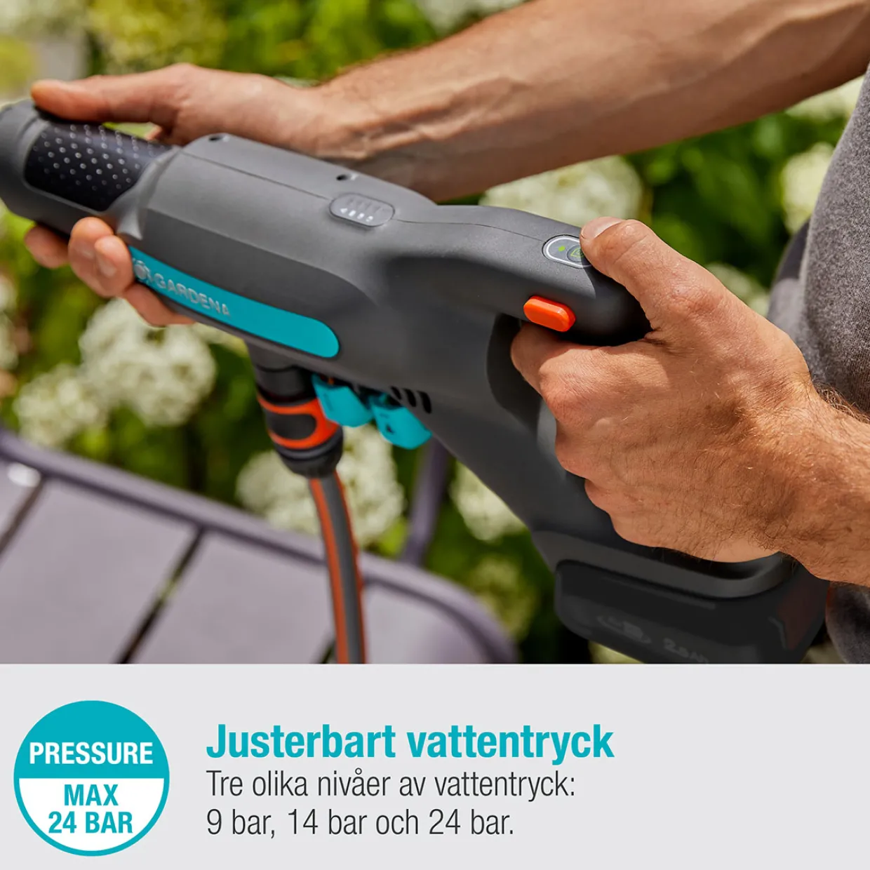 Garden AquaClean 24/18V RtU set (2,5Ah batteri + standardladdare)
