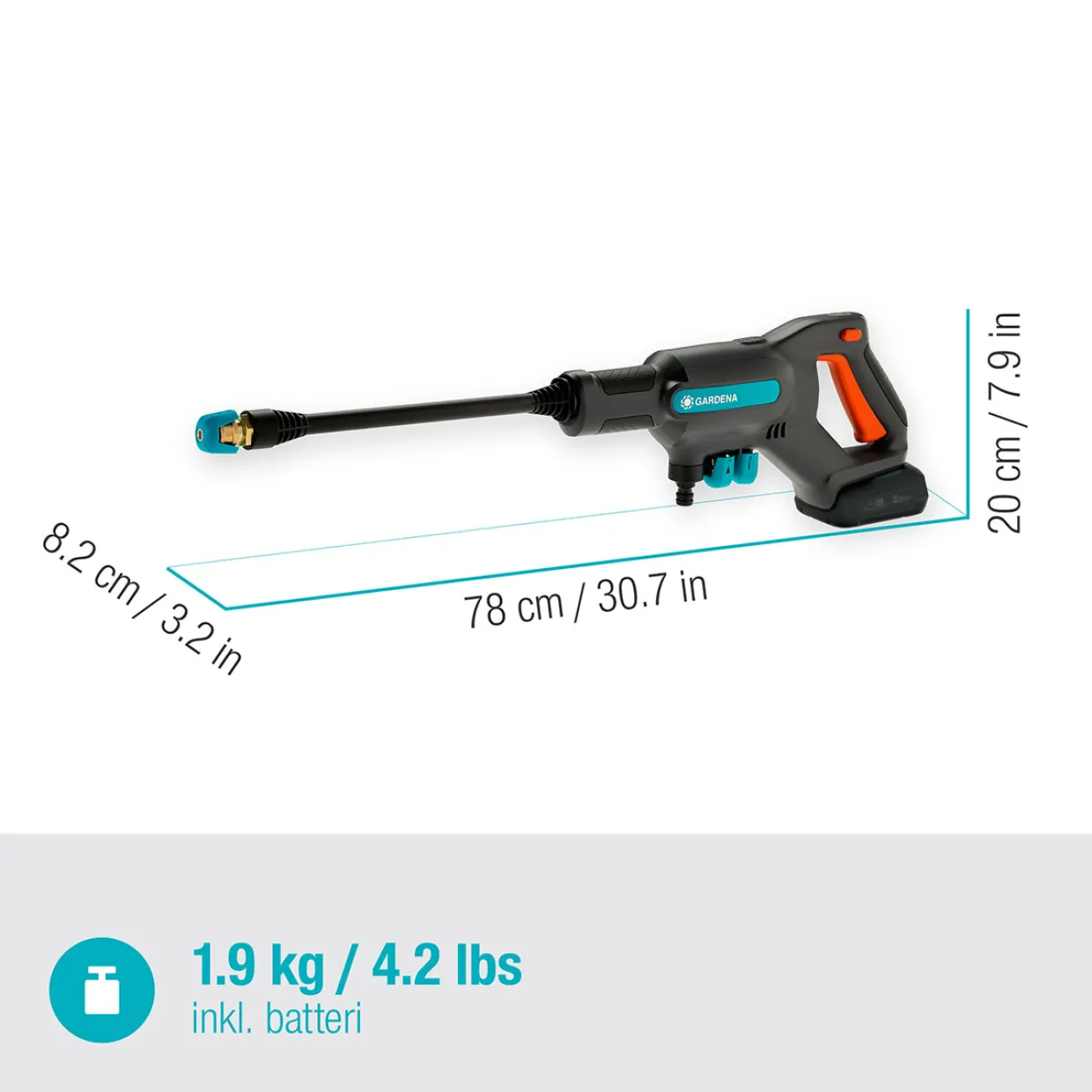 Garden AquaClean 24/18V RtU set (2,5Ah batteri + standardladdare)