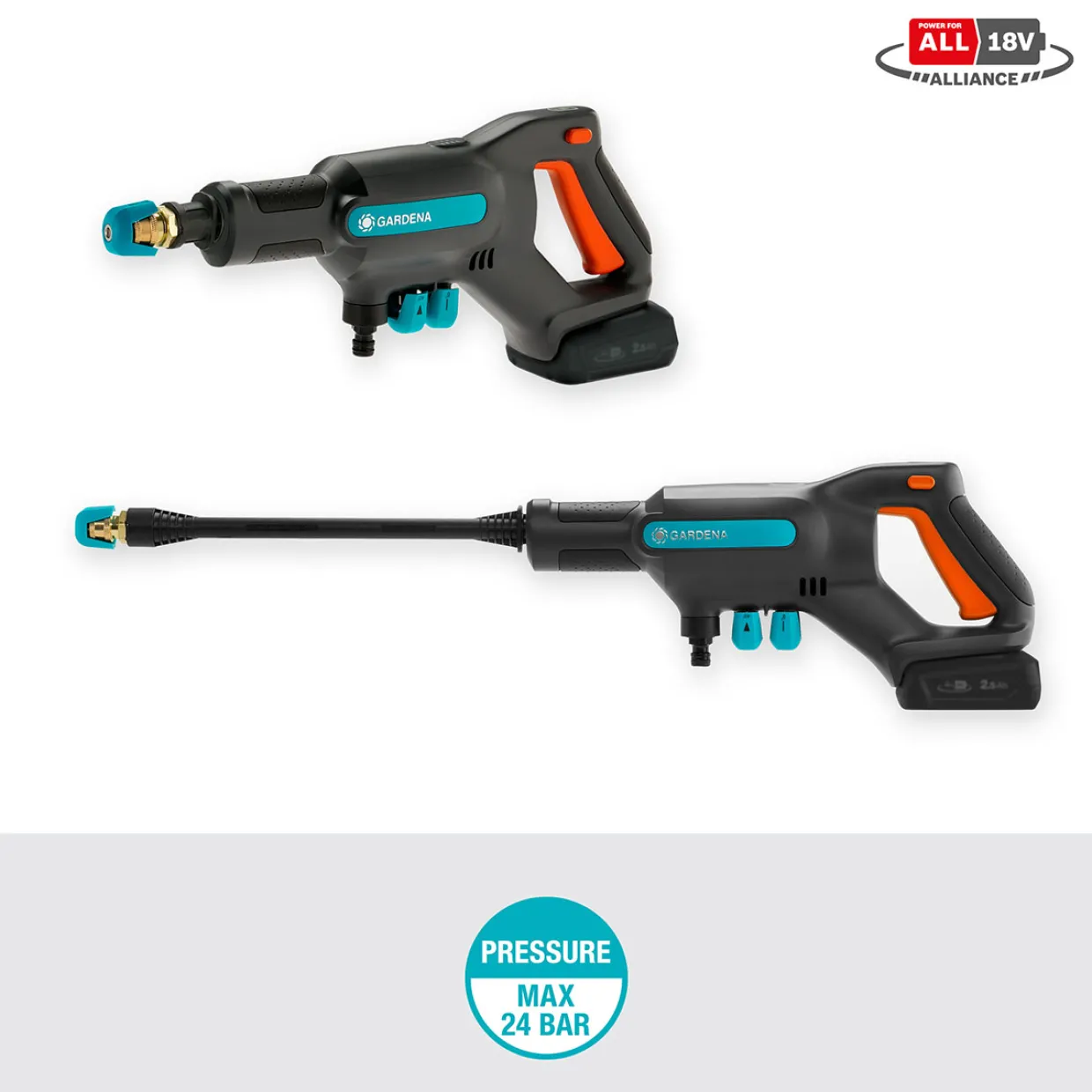 Garden AquaClean 24/18V RtU set (2,5Ah batteri + standardladdare)