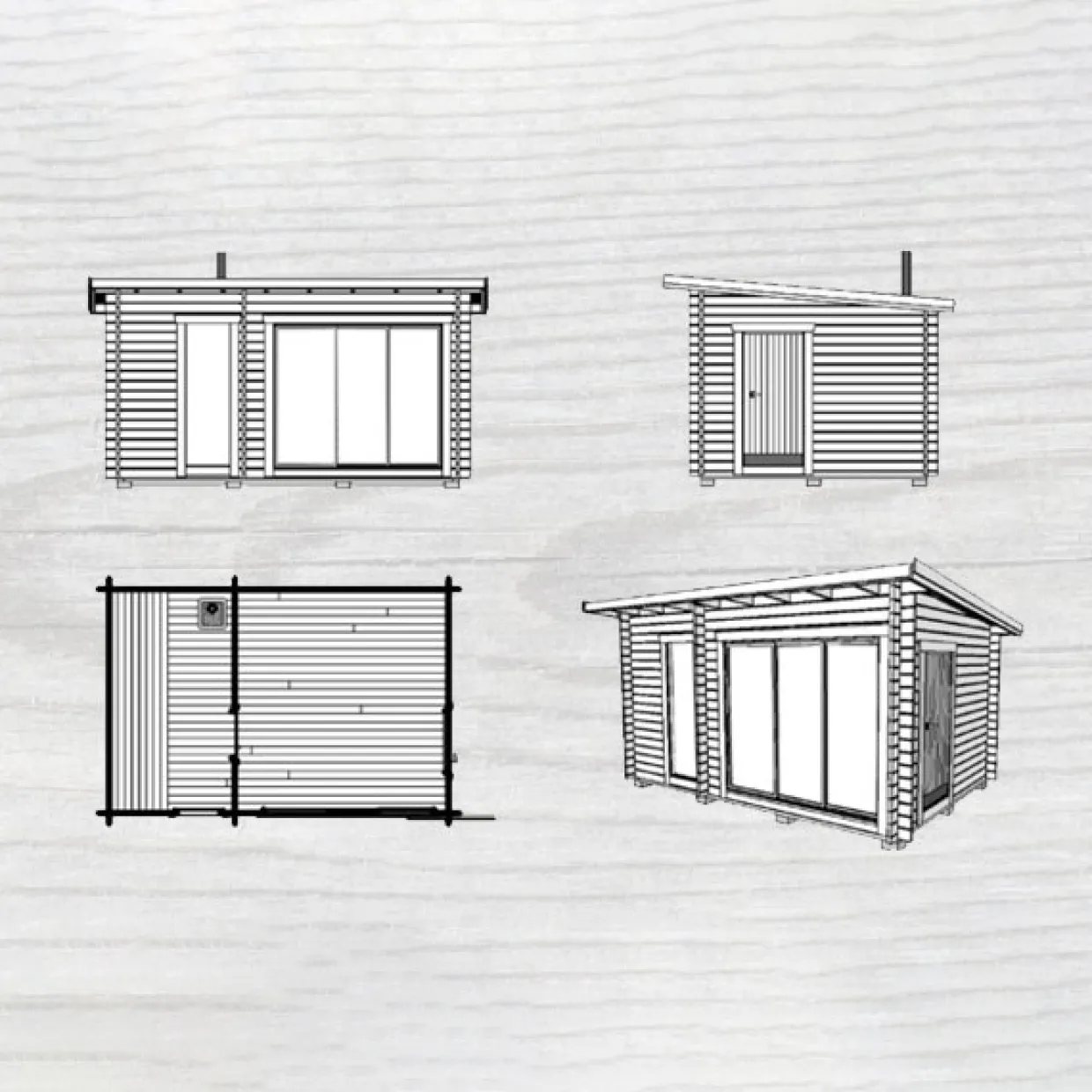 Gellas Funkis 15 m² Fristående Bastuhus med Isolerat Skjutglasparti