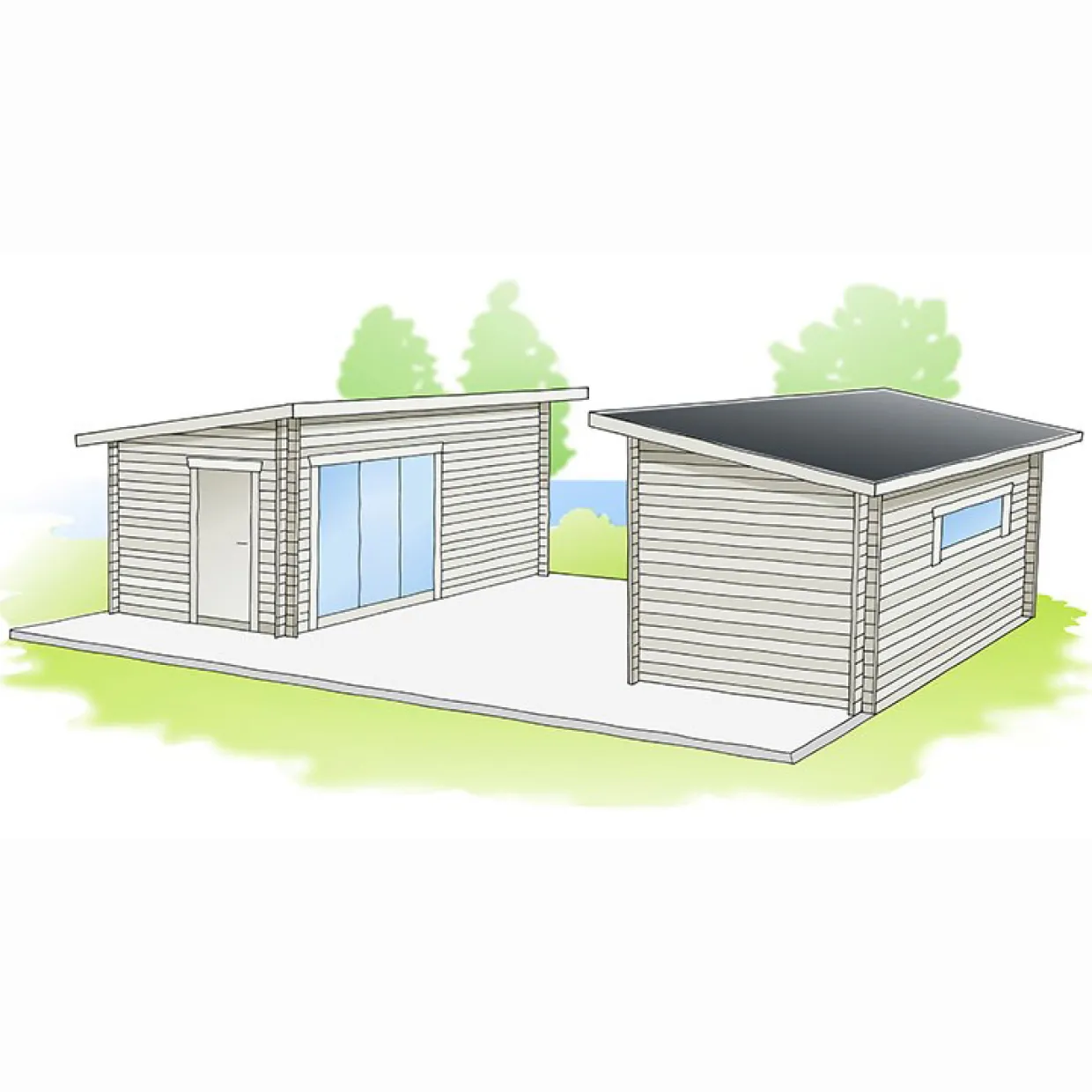 Gellas Funkis 15 m² Fristående Bastuhus med Isolerat Skjutglasparti