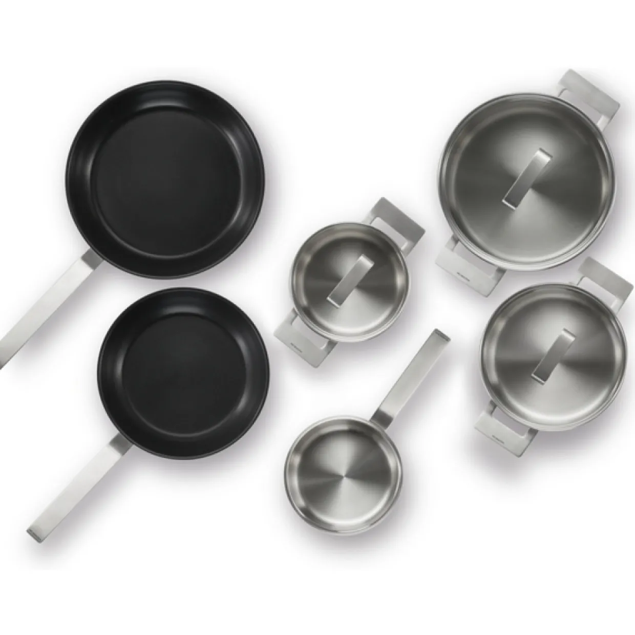 HEZ9SE040 Set 4 st Rostfria Kastruller & Stekpannor