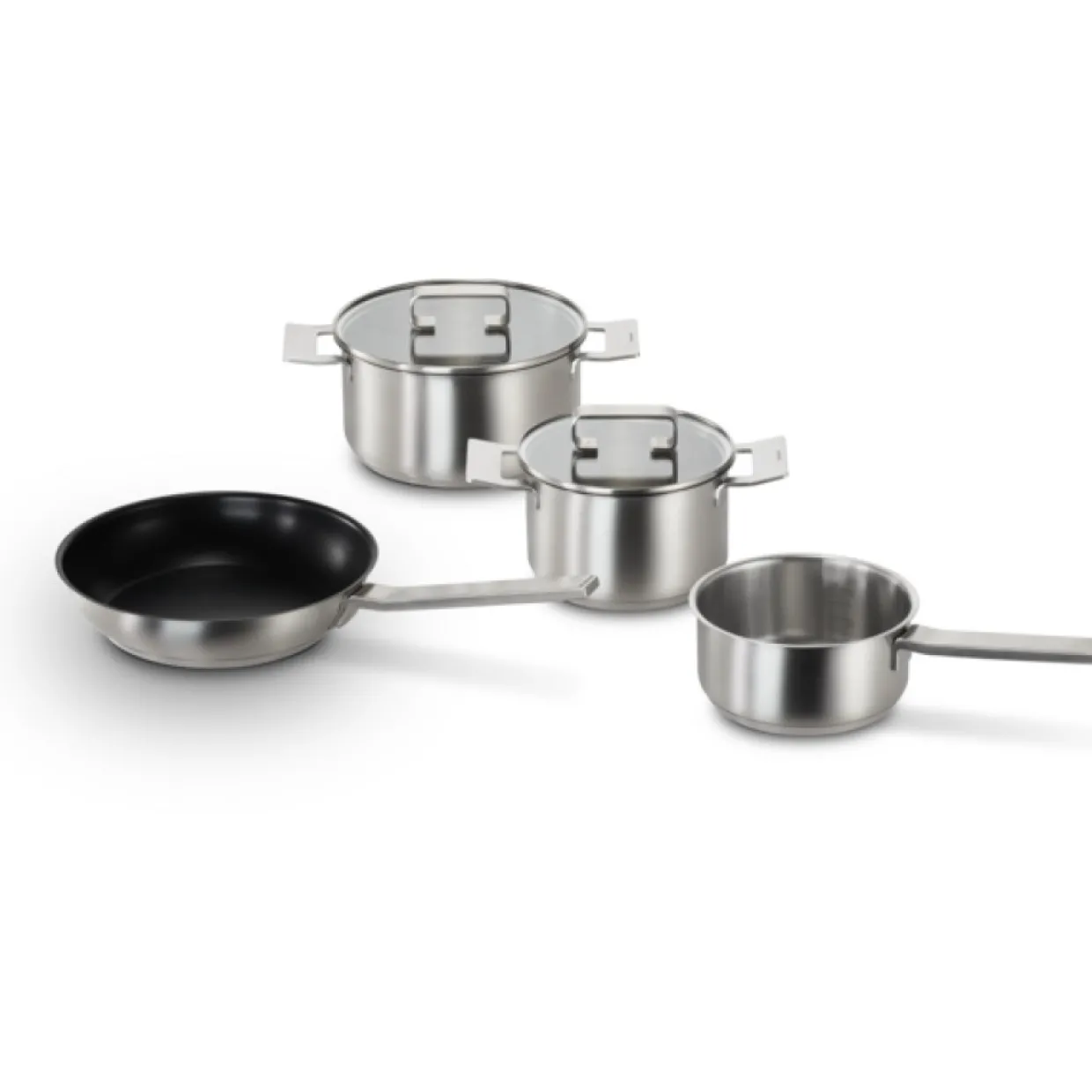 HEZ9SE040 Set 4 st Rostfria Kastruller & Stekpannor