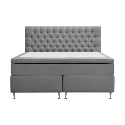 Hilton Lyx Komplett Sängpaket 160x200 cm med Knappad Sänggavel i Sammet
