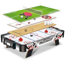 4-i-1 Airhockey, Bordtennis, Curling & Bowling