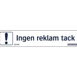 Ingen Reklam Tack 100x20 mm Dekal