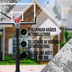 In-Ground med Justerbar Basketkorg 2,3-3,05m