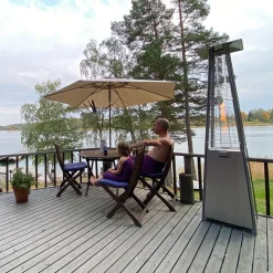 Kheops Stående Gasolvärmare Utomhus i Rostfritt Stål med Hög Effekt