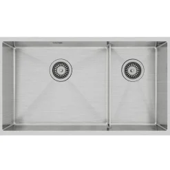 Kubus 780 Soft Slim Rostfri Dubbel med Korgventil & Vattenlås