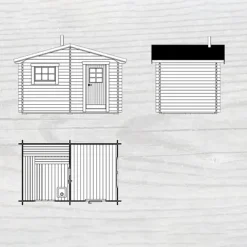 Laisa 10 m² Fristående Bastuhus med Sadeltak & 2-glas Fönster