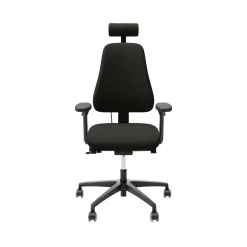 LD 6340 Svart Stol med Justerbar Sits & Ryggstöd