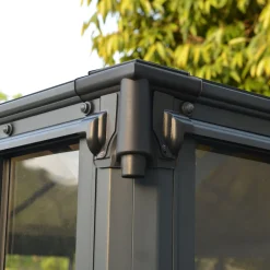 Ledro Aluminiumstomme med UV-Skyddat Glas, Låsbara Dörrar, Grå, 12,7 m²