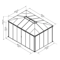 Ledro Aluminiumstomme med UV-Skyddat Glas, Låsbara Dörrar, Grå, 12,7 m²